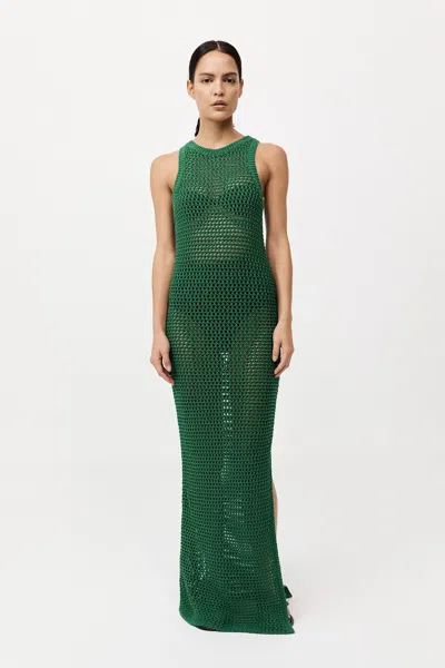St Agni Cotton Crochet Dress In Green