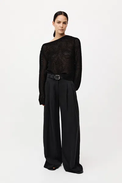 St Agni Cotton Crochet Jumper In Black