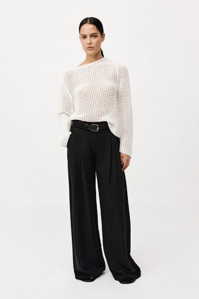St Agni Cotton Crochet Jumper In Off White
