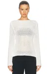 St Agni Cotton Crochet Jumper In Off White