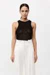 St Agni Cotton Crochet Tank In Black