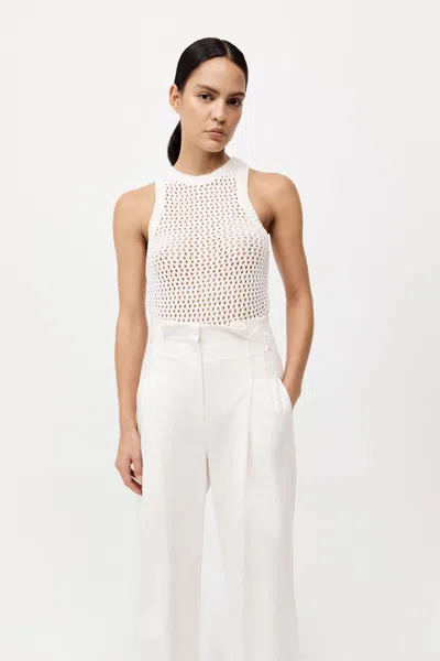 St Agni Cotton Crochet Tank In Off White