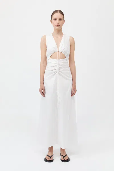St Agni Cotton Gathered Dress In White
