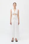 St Agni Cotton Gathered Dress In White