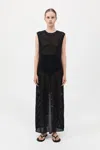 St Agni Cotton Grid Dress In Black