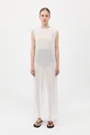 St Agni Cotton Grid Dress In White