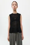 St Agni Cotton Grid Shell Top In Black