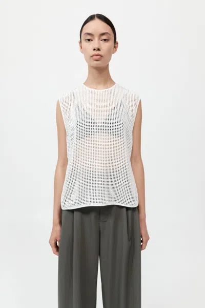 St Agni Cotton Grid Shell Top In White