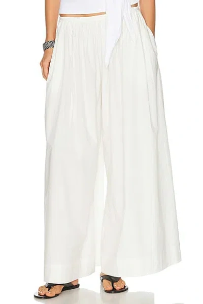 St Agni Cotton Hybrid Wide Leg Pant In White
