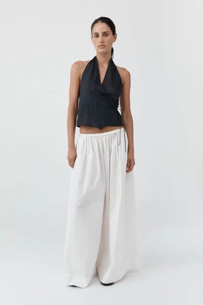 St Agni Cotton Hybrid Wide Leg Pants In Off White