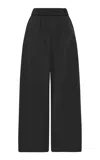 St Agni Cotton-nylon Wide-leg Pants In Black