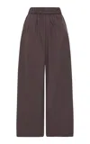 St Agni Cotton-nylon Wide-leg Pants In Chocolate Plum