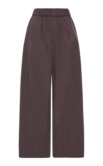 St Agni Cotton-nylon Wide-leg Pants In Chocolate Plum