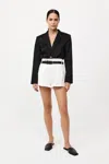 St Agni Cotton Paperbag Waist Shorts In Off White