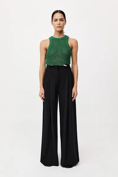St Agni Cotton Paperbag Waist Trousers In Black