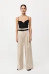 St Agni Cotton Paperbag Waist Trousers In Champagne