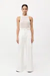 St Agni Cotton Paperbag Waist Trousers In Off White