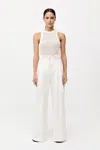 St Agni Cotton Paperbag Waist Trousers In White