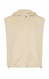 St Agni Cotton Sleeveless Parka Hoodies In Champagne