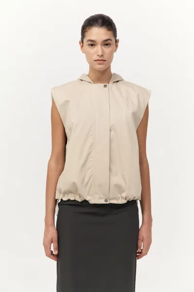 St Agni Cotton Sleeveless Parka In Gold