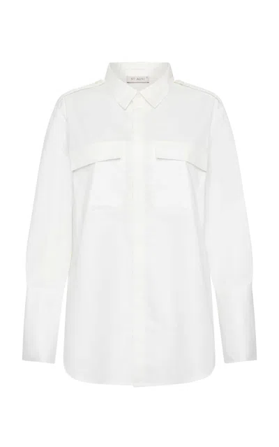 St Agni Cotton Utility Shirt In White