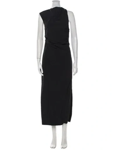 Pre-owned St Agni Cowl Neck Long Dress In Black