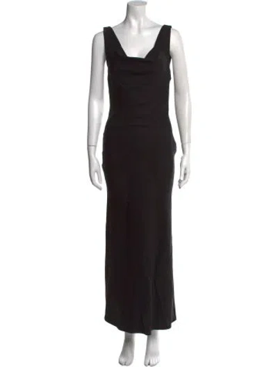 Pre-owned St Agni Cowl Neck Long Dress In Black