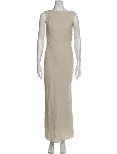 Pre-owned St Agni Cowl Neck Long Dress In Neutrals