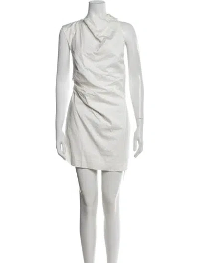 Pre-owned St Agni Cowl Neck Mini Dress In Neutrals