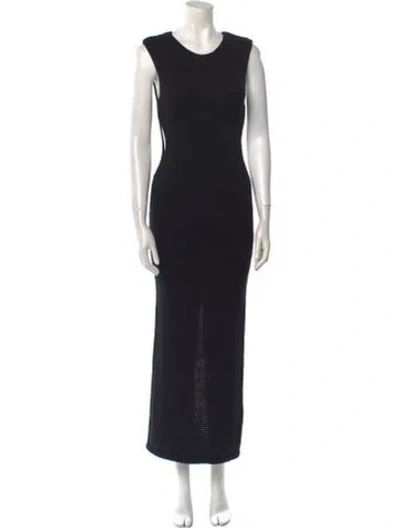 Pre-owned St Agni Crew Neck Long Dress In Black