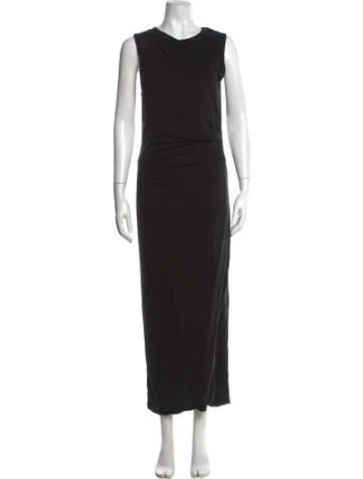 Pre-owned St Agni Crew Neck Long Dress In Black