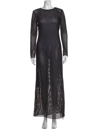 Pre-owned St Agni Crew Neck Long Dress In Black