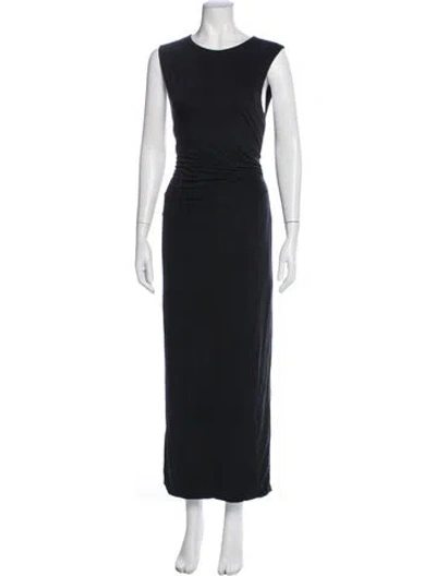 Pre-owned St Agni Crew Neck Long Dress In Black