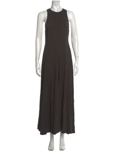 Pre-owned St Agni Crew Neck Long Dress In Green
