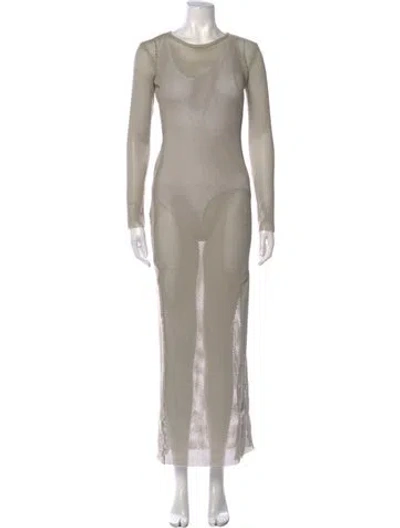 Pre-owned St Agni Crew Neck Long Dress In Neutral