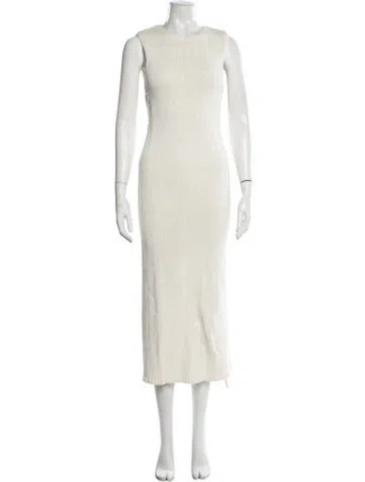 Pre-owned St Agni Crew Neck Long Dress In Neutral