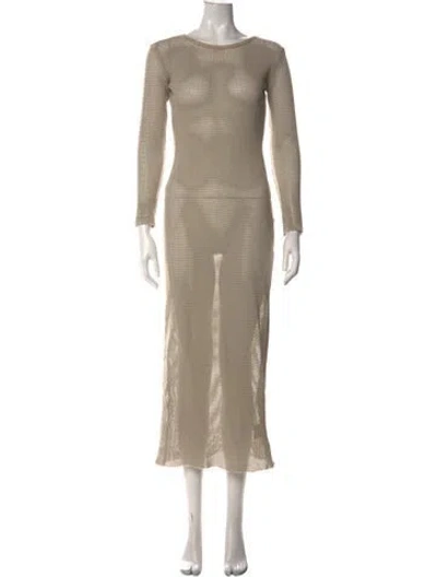 Pre-owned St Agni Crew Neck Long Dress In Neutral