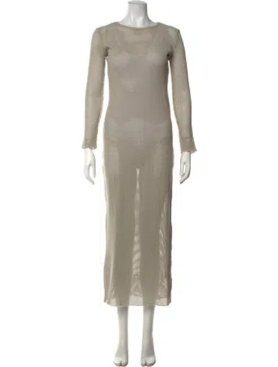 Pre-owned St Agni Crew Neck Long Dress In Neutrals