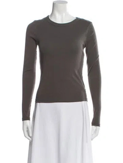 Pre-owned St Agni Crew Neck Long Sleeve Top In Gray