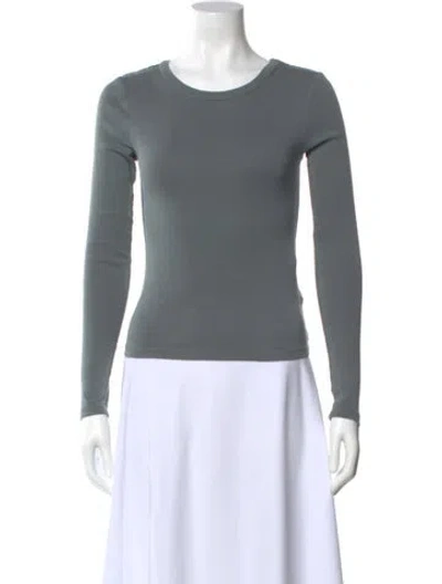 Pre-owned St Agni Crew Neck Long Sleeve Top In Gray