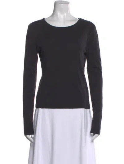 Pre-owned St Agni Crew Neck Long Sleeve Top In Gray