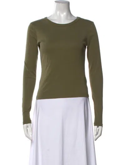 Pre-owned St Agni Crew Neck Long Sleeve Top In Green