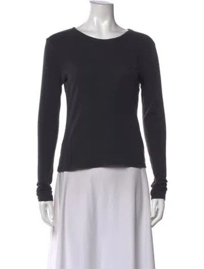 Pre-owned St Agni Crew Neck Long Sleeve Top In Grey