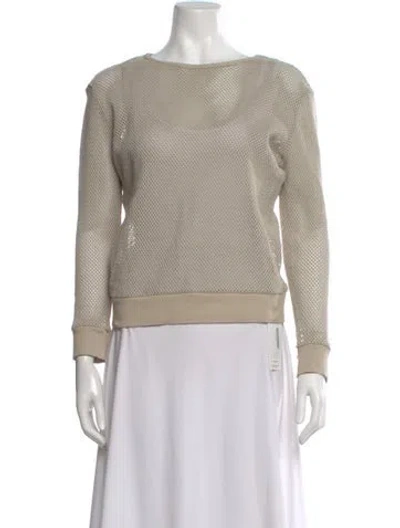 Pre-owned St Agni Crew Neck Long Sleeve Top In Neutral