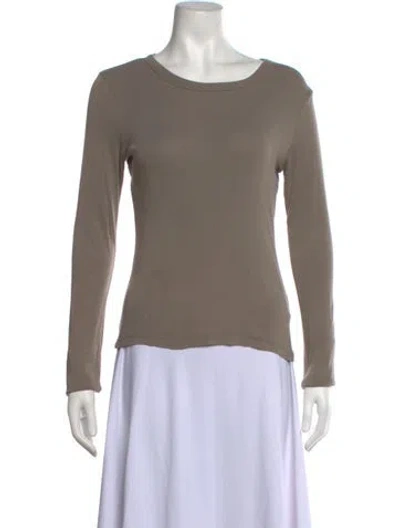 Pre-owned St Agni Crew Neck Long Sleeve Top In Neutrals