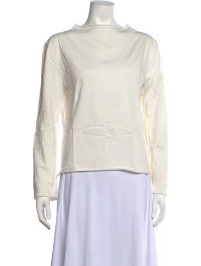 Pre-owned St Agni Crew Neck Long Sleeve Top In Neutrals