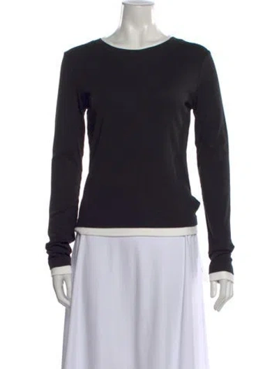 Pre-owned St Agni Crew Neck Long Sleeve Top W/ Tags In Black