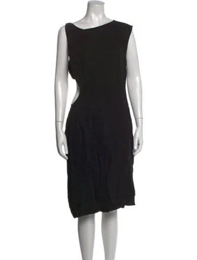 Pre-owned St Agni Crew Neck Midi Length Dress In Black