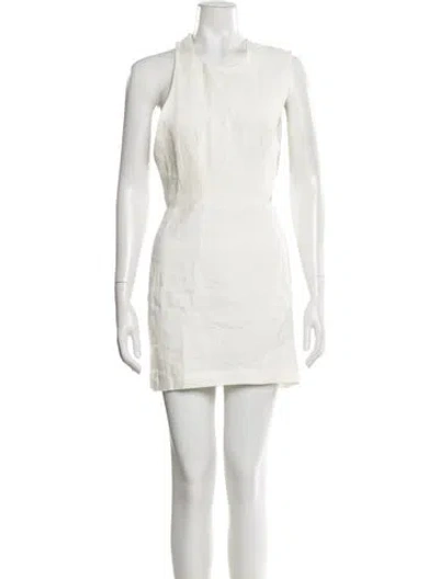 Pre-owned St Agni Crew Neck Mini Dress In White