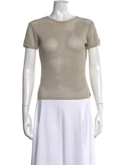 Pre-owned St Agni Crew Neck Short Sleeve Top In Neutral
